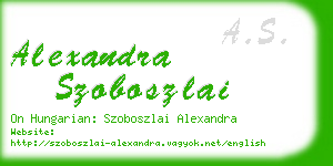 alexandra szoboszlai business card